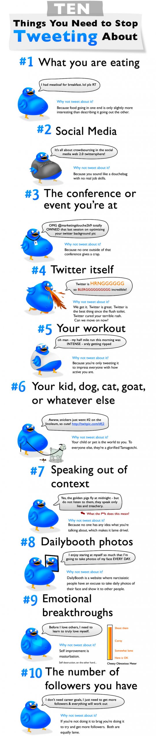 10 Cosas que deberías dejar de twittear