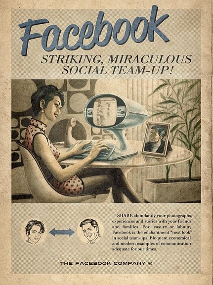 Cartel de Facebook en los 50.