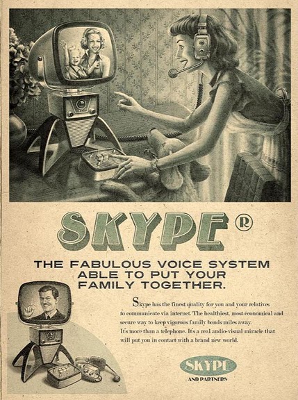 Cartel de Skype en los 50.