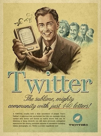 Cartel de Twitter en los 50.