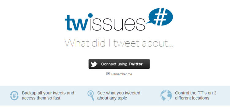 Twissues: Respalda y busca dentro de tus tweets #twitter #socialmedia