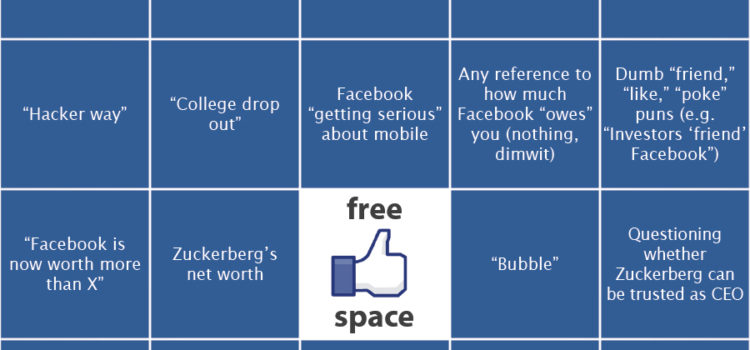 El bingo de la salida a Bolsa de FaceBook #infografia #infographic #socialmedia #humor #facebook