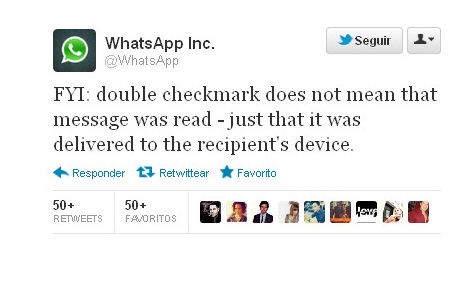 Se confirma: El doble check de Whatsapp no significa que el mensaje se haya leido