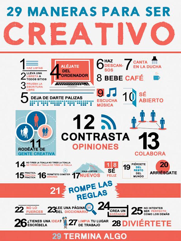 29 maneras para ser creativo.