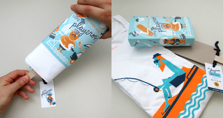 Iglöo Creativo diseñó este packaging veraniego con forma de helado, para la edición limitada de camisetas ilustradas
