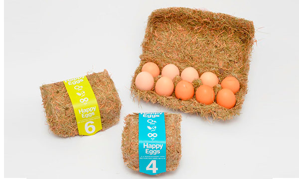 Packaging creativo y original de huevos.