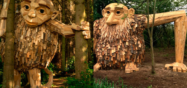 Gigantes de madera en los bosques de Copenhague