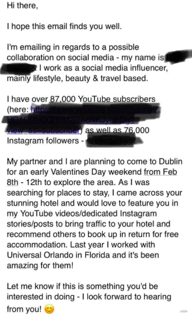 Elle Darby email, influencer
